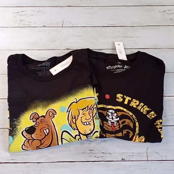 Men's Scooby-Doo & Cobra Kai Graphic T-Shirts 2-Pack Size S - Picture 1 of 4